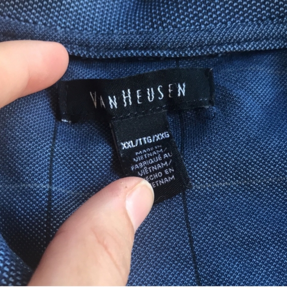 Van heusen navy checked polo - Picture 3 of 6